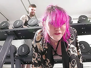 Shemale Slut Plays Dirty with a Big Dick ~ Gym Sex Gone Wild!